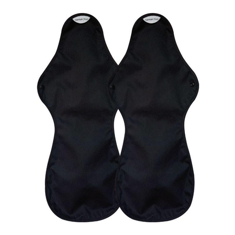 Organic Reusable Pads - 2 Super Ultra Pads in Black - The Brand hannah