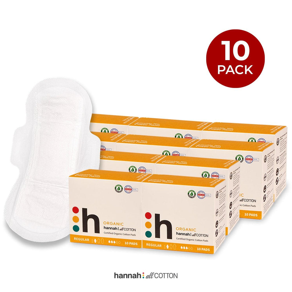 Organic Cotton Pads - Regular 10 Pack - The Brand hannah